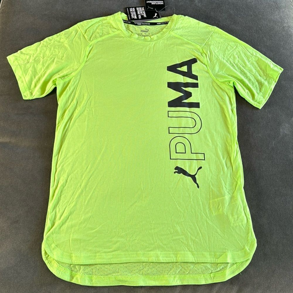 Puma Training T-Shirt Regular Fit Dry Cell Green Glare Size S NWT